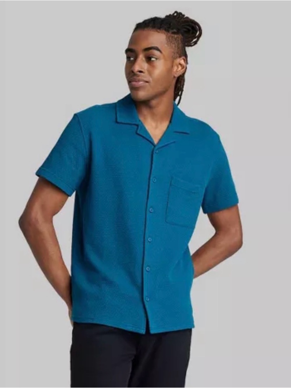 Original Use Short Sleeve Button-Down Shirt Dark Teal Size Small NWT